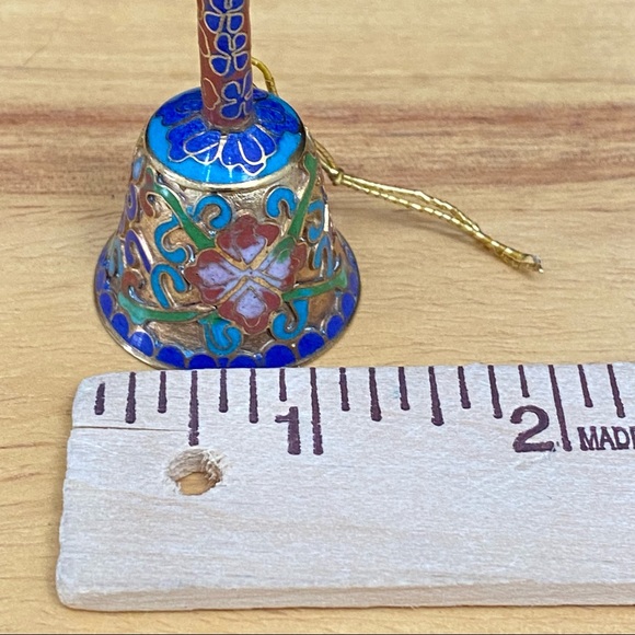 Vintage Cloisonné Champleve Miniature Collectible Bell Decor - Picture 8 of 10